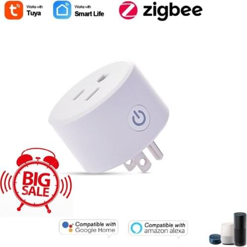 Mini US Wifi Plug With Surge Protector 110-250V Voice Control Smart Socket Work With Alexa Google Home Tuya APP