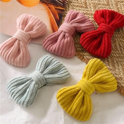 New Candy colors bow hairpin Cotton art Cute girl baby Korean headgear girl Knotted BB clip hairpin hair accessories