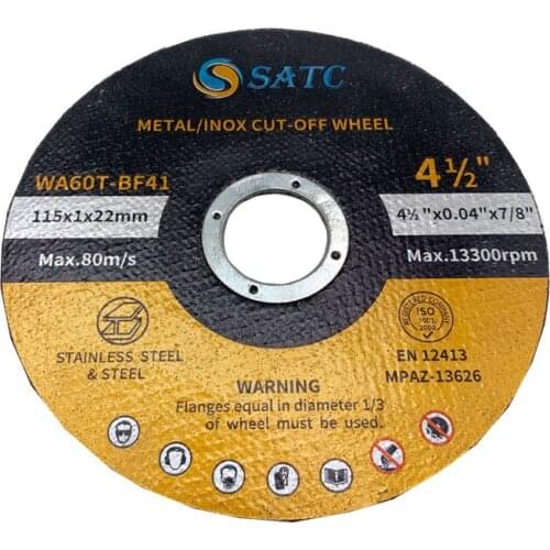 SATC 115*1*22mm hot sale abrasive 4.5 inch grinding cutting wheel durable cut off disc for angle grinders for metal steel
