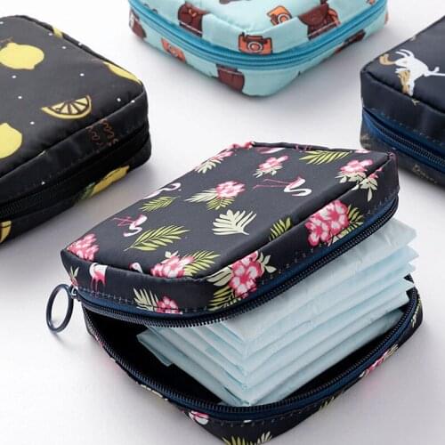 1PC Waterproof Tampon Storage Bag Cute Sanitary Pad Pouches Portable Makeup Lipstick Key Earphone Data Cables Organizer