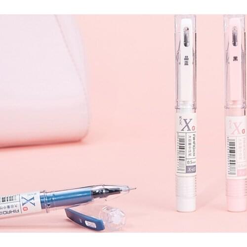 12pcs 0.5mm Crystal Blue/Black Ink Gel Pens Roller Ball Pens Large Capacity Neutral Pens Stationery Ball Point Pen