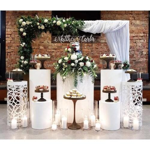 2pcs/5pcs/set)white acrylic Crystal Wedding Decoration Pillars Columns for wedding stage senyu1683