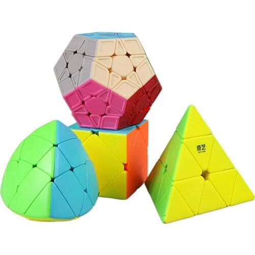 4x Plastic Puzzle Speed Cube Anti Stress IQ for Beginners