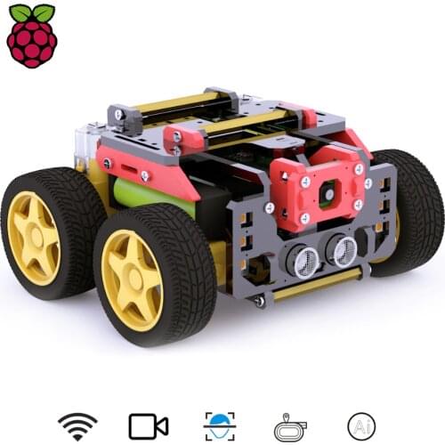 Adeept AWR 4WD WiFi Smart Robot Car Kit for Raspberry Pi 3 Model B+/B/2B, DIY Robot Kit for Kids and Adults, OpenCV Target Track