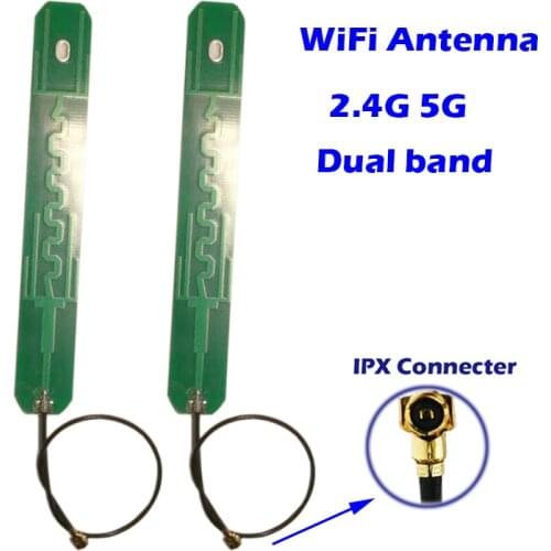 WiFi PCB Antenna 2.4GHz/5.8GHz Dual Band 5dbi Internal Built in IPX Connector for PCI-E Network Card Router USB Adapter Hotspot