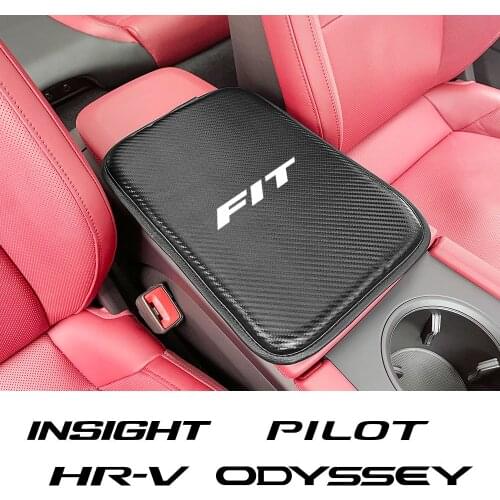 Leather Car Armrest Cushion Cover Pad For Honda Fit Insight Pilot HR-V Odyssey Jazz Armrests Box Protective Mat Auto Accessories