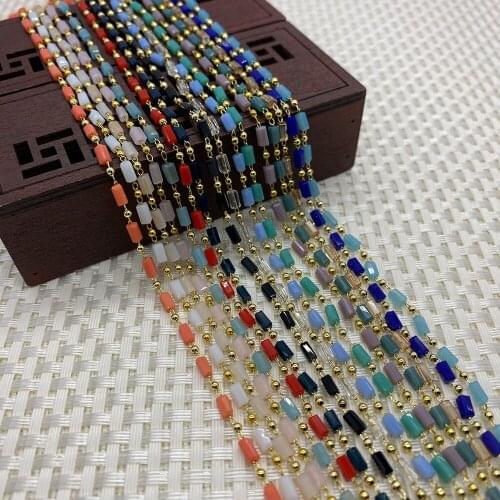Natural Crystal Handmade Chain Jewelry Making DIY Necklace Bracelet Multi-color Optional Stainless Steel Handmade Chain 1 meter