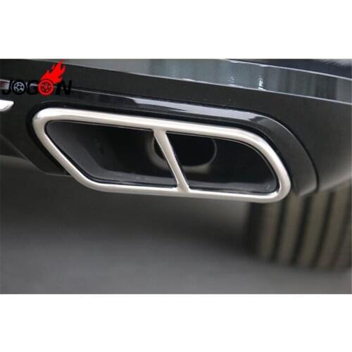 For Volvo S90 V90 2016 2017 2018 2pcs Car Rear Tail Dual Exhaust End Pipe Sticker Cover Trim