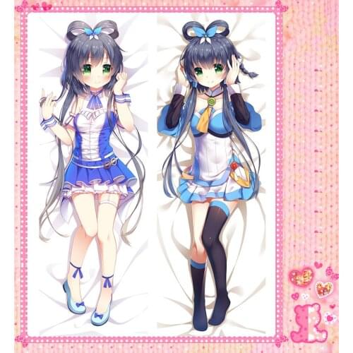 Japanese Anime Cartoon Vocaloid Luotianyi Double sided hugging Pillow Case Pillow Cover Pillowcase Peach Skin 2 Way 16326