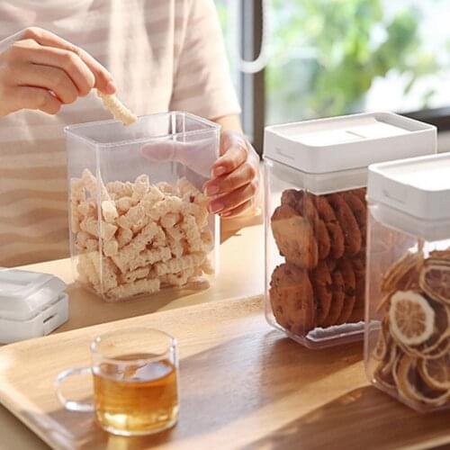 Cereal Storage Box Airtight Food Container Square Kitchen Pantry Organizer Noodle Legume Rice Pasta Jars Home Organization Boxes
