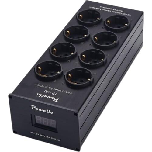 Hot sale Pawalle tp80 power filter socket noise reduction overload protection voltage display function