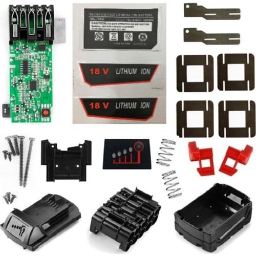 GTBL M18 Li-Ion Battery Plastic Case PCB Charging Protection Circuit Board Shell for M18 18V 6Ah Sticker Label