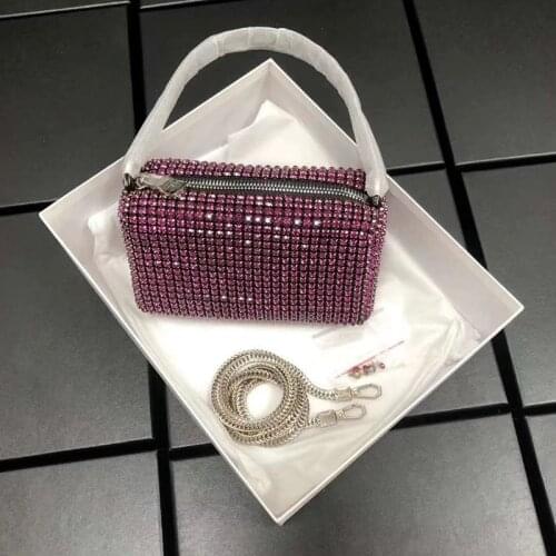 2021 HOT Diamond Hobo Bag Women Handbag Clutch Fashion Vintage Shoudler Handbag Hobos Diamond Messenger Handbag Lady Shiny Hobo