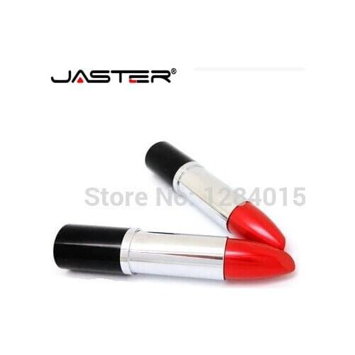 JASTER Metal jewelry lipstick USB Flash Drive original woman gift fashion hot pendrive 4GB/8GB/16GB/32GB/64GB memory stick