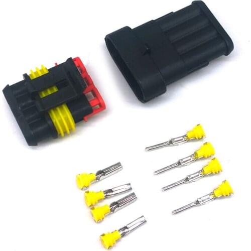 2/5 set kit 4 Core Hole 4P Waterproof Plug Socket Male And Female Connector Splice Butt Plug Wire Adapter Blocks
