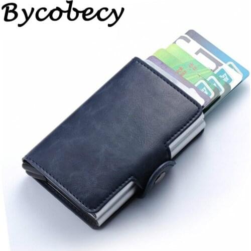 BISI GORO 2019 Vintage Business 2 Aluminum Wallet For Credit Card Holder Card Wallet Case ID Metal Credit Card Holders With RFID
