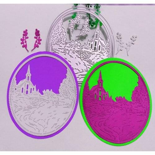 Round scenery, background greetin Metal Cutting Dies for DIY Scrapbooking Album Paper Cards Decorative Crafts Embossing Die Cuts