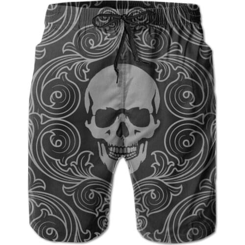Summer beach swimsuit mens quick-drying swimwear Retro Skulls men breathable swimwear beach shorts sexy male swimsuit