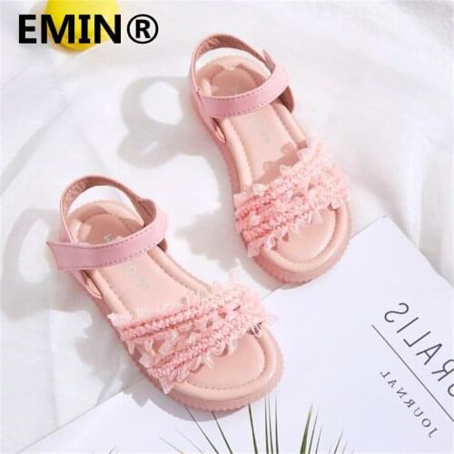 Girl Princess Sandals 2021 Summer New, Good-Looking Bead Decoration, Is a Trend Gashion Campus Casual Shoes
