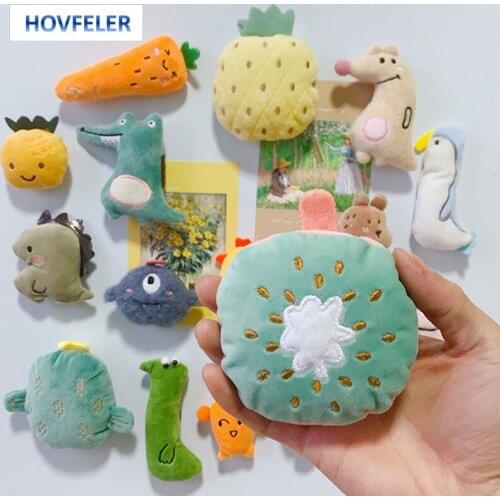 Cute Plush Animal Fridge Magnets Dinosaur Bear Bird Refrigerator Magnetic Sticker Home Decoration Accessories Souvenir Gift