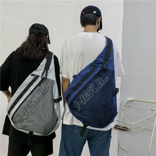 Fashion Unisex Waist Bag Casual Women Backpack Nylon Solid Color Shoulder Bag Teenage chest Bags Large Capacity Street Chest bag