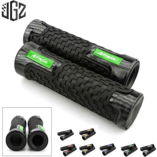 Motorcycle Rubber Plastic Carbon Hand Grips for Kawasaki Ninja 400 650 300 250 1000 ZX10R ZX6R 22mm Handlebar Grips Accessories