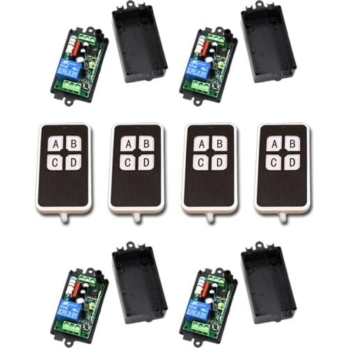 Burst Section 110V 220V 1CH Wireless Remote Control Switch 1Transmitter with 4Buttons +4Receiver Smart Home New Remote Control