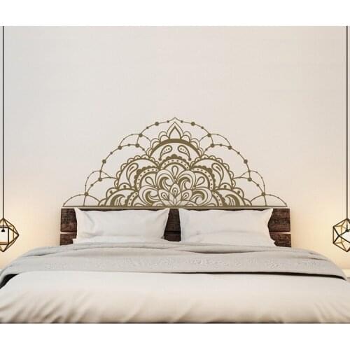 Half Mandala Vinyl Wall Decals for Bedroom- Mandala Decal Car- Mandala Window Decal- Headboard Master Bedroom Wall Decal A12-007