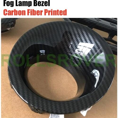 ROLLSROVER Pair of Front Bumper Fog Lamp Bezel Molding For Discovery 4 LR4 LR 4 Carbon Fiber Effect Printed