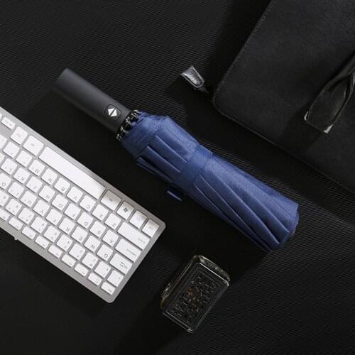 Big 105cm 12 Bones 3 Folding Fully Automatic Umbrella Fold Male Business Parasol Sunny and Rainy Umbrella