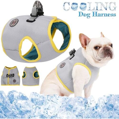 Dog Cooling Vest Puppy Shirt Summer Cooling Harness For Dogs Adjustable Pet Mesh Reflective Vest Harnesses Quick Release