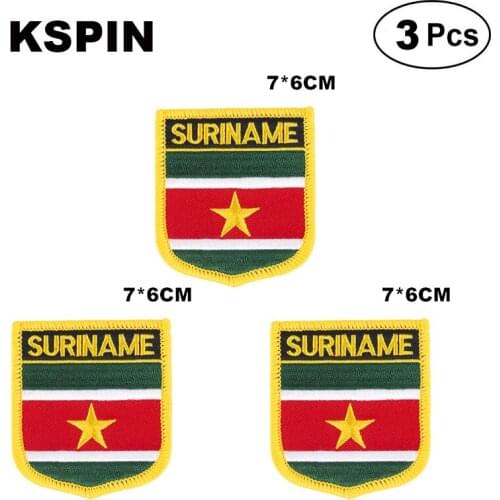 Suriname Shiled Shape flag patches national flag patches for Cothing DIY Decoration