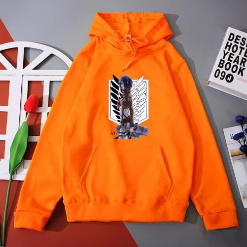 Anime Attack on Titan Hooded Sweatshirt Cool Mikasa Ackerman Hoodie Female Hip Hop Harajuku Pullover Korean Street Women Hoody