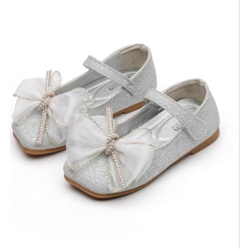 Girls Bow Princess Shoes 2021 Spring New Kids Childrens Single Shoes Student Performance Shoes