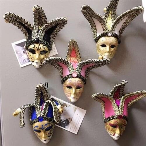 Venetian Mask Italy Refrigerator Magnets Sticker Bell Clown Party Decoration Magnetic Stickers Fridge Magnets Home Decoration