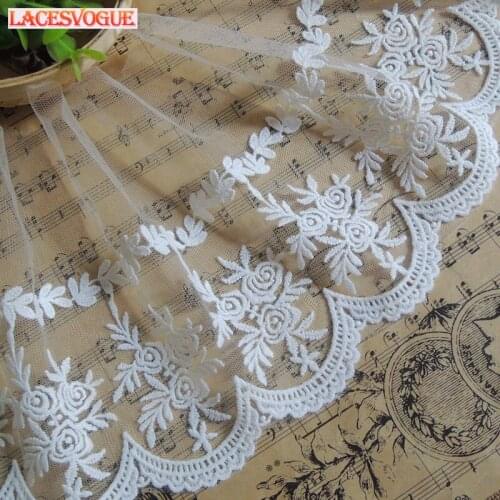 19yards/lot 12.5cm Mesh embroidery Lace fabric DIY Garment needlework sewing Handmade accessories dress edge decoration 296