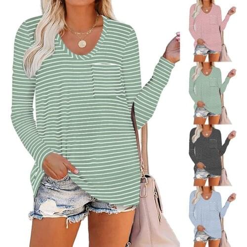 Green Striped Womens Blouses Long Sleeve Y2K Sweet Womens Tops and Blouses Summer Casual Loose Female Blusas 2021
