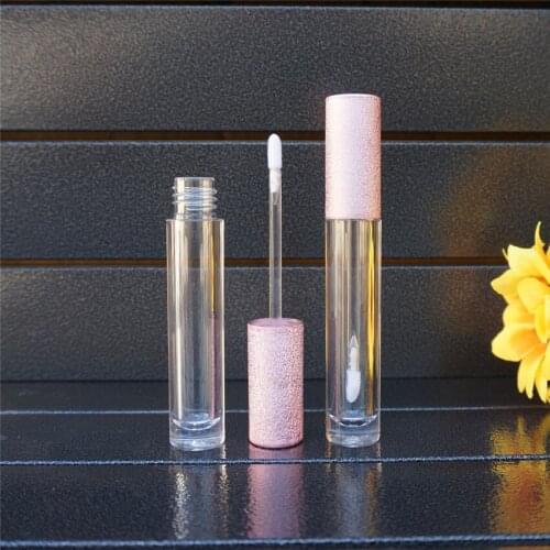 10-100PCS 6ml Empty Lip Gloss Tube Plastic Lipgloss Bottle Container Pink Cap Cylinder Clear Lip Gloss Bottle