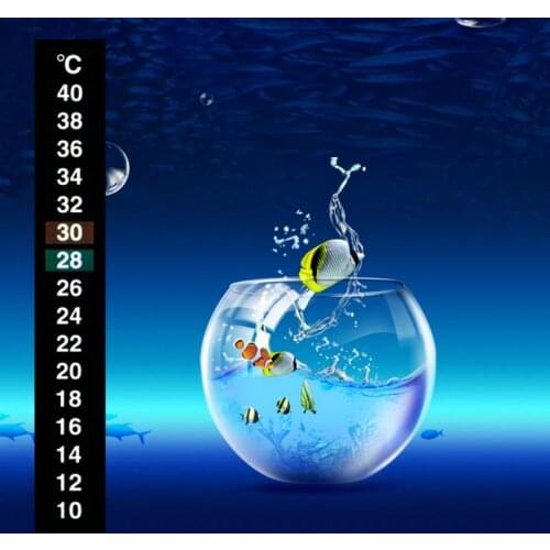 10-40 Degree Aquarium Fish Tank Liquid Thermometer Temperature Sticker Stick-on Fahrenheit Digital Adhesive Strip Sticky ALI88