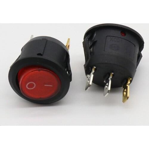 10pcs KCD 3 foot 2 stalls with light T85 LY601-105 power switch rocker ship type circular wave