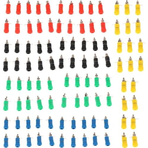 100 Pieces 4mm Banana Plug Socket Industry Banana Binding Post Adaptor For Welding(5 color)