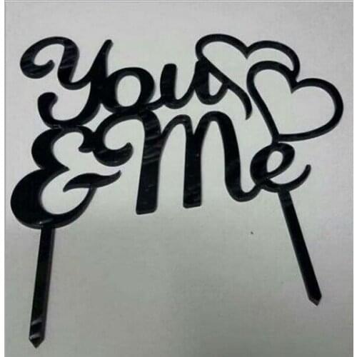 100pcs/lot, Creative " you love me " design wedding cake inserted card Wedding Cake Topper Party Cake Decorations