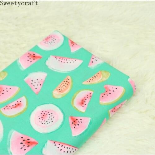 140x50cm Combed Poplin Cotton Fabric Watermelon Printed DIY Sewing Patchwork Textile Tecido Tissue Dress Bedding Tecido Cloth