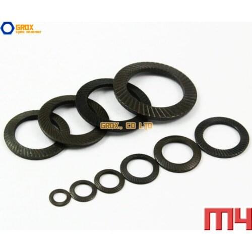 300 Pieces M4 Flat Lock Washer Shakeproof Washer 8.8 Grade Alloy Steel