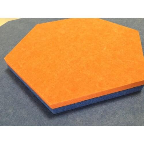 9mm thickness panel studio 3d Echo acoustic polyester fiber panels decorate hexagon wall echo acoustic panel