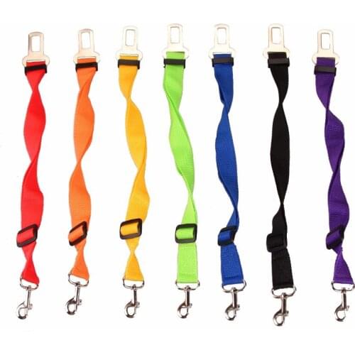 AHUAPET Adjustable Nylon Dog Car Seat Belt Dog Leash Safety Belt Dropshipping 10 Colors Pet Supplie Best Selling 2018 Products E