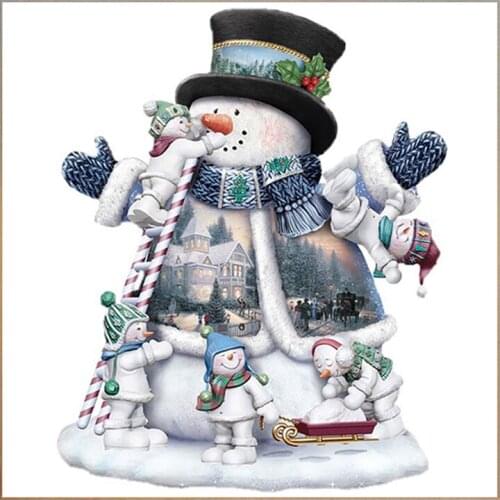 5D DIY Diamond Painting Christmas Snow Man Diamond Embroidery Full Cross Stitch Rhinestone Mosaic Home Decor Handmade Gift