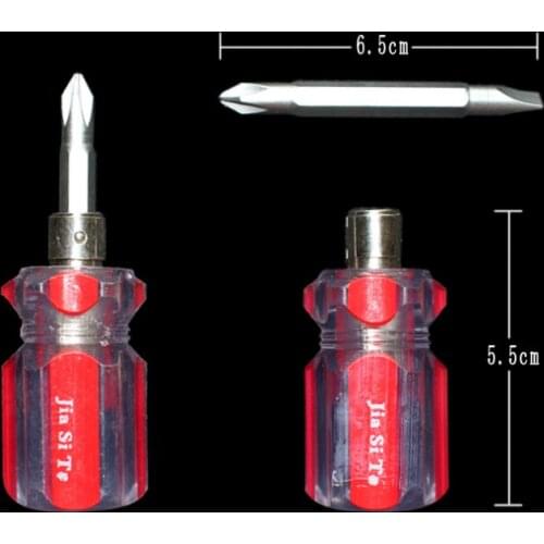 Artisan Ultrashort Mini Retractable Screwdriver Magnetic Double-end Bit Household Hand Tools