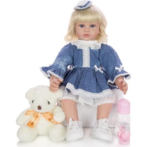 Bebes 24 Inch Princess Doll 60cm Lifelike Reborn Doll Silicone Bonecas Cloth Body Reborn Dolls Meninas Babies Christmas Present