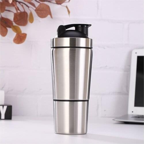Stainless Bottle Shaker Bottle Whey Protein Cup Sports Shaker Bottle Stainless Steel Outdoor Gym Water Drinkware Mixer Cup